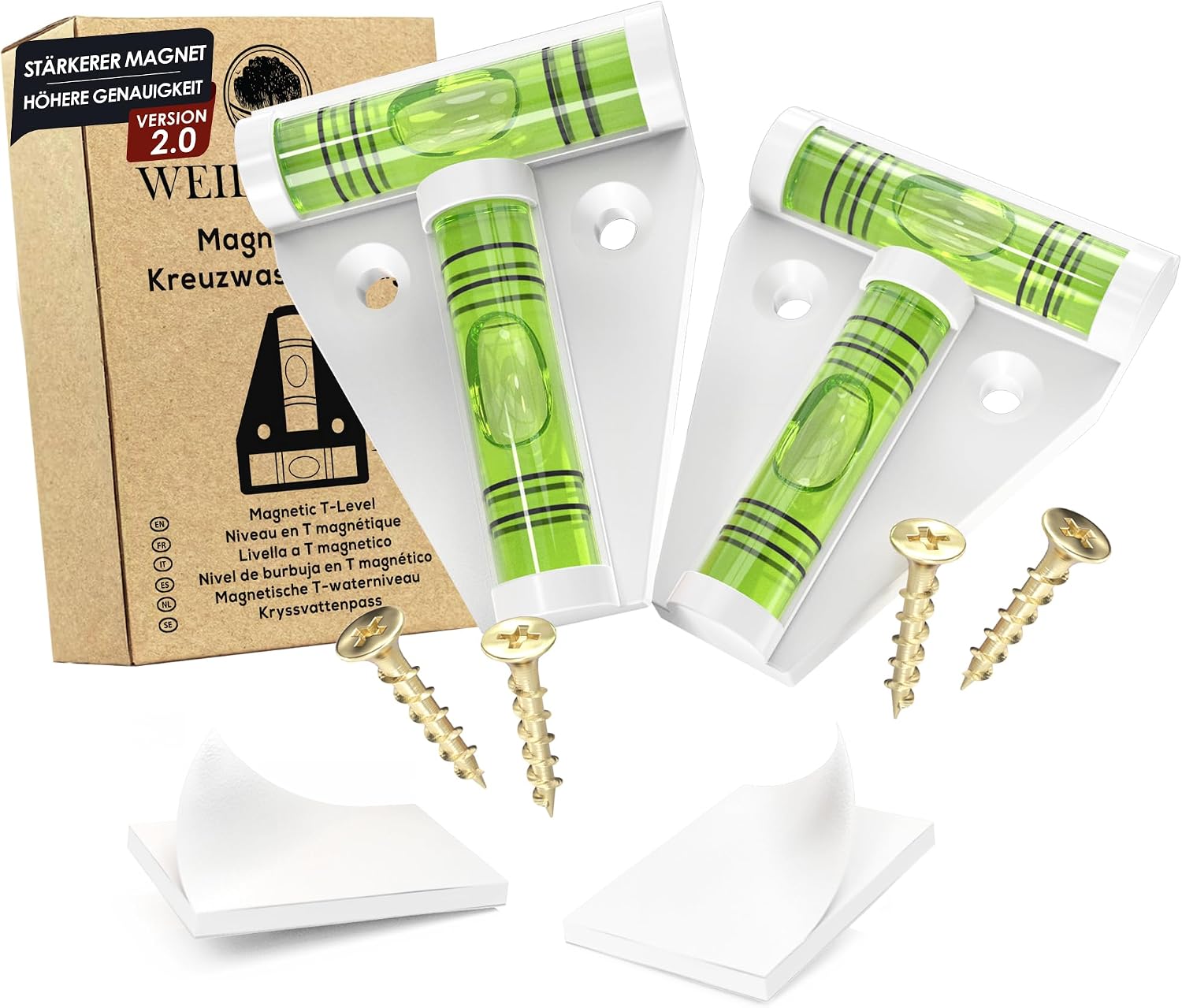 WEIDEBACH® 2x Robuste Wasserwaage klein, Magnetische Mini Wasserwaage weiß, Kleine Wasserwaage bruchsicher, Camping Wasserwaage, Wasserwaage Wohnmobil, Wasserwaage Wohnwagen, Kreuzwasserwaage 1 WEIDEBACH® 2x Robuste Wasserwaage klein, Magnetische Mini Wasserwaage weiß, Kleine Wasserwaage bruchsicher, Camping Wasserwaage, Wasserwaage Wohnmobil, Wasserwaage Wohnwagen, Kreuzwasserwaage