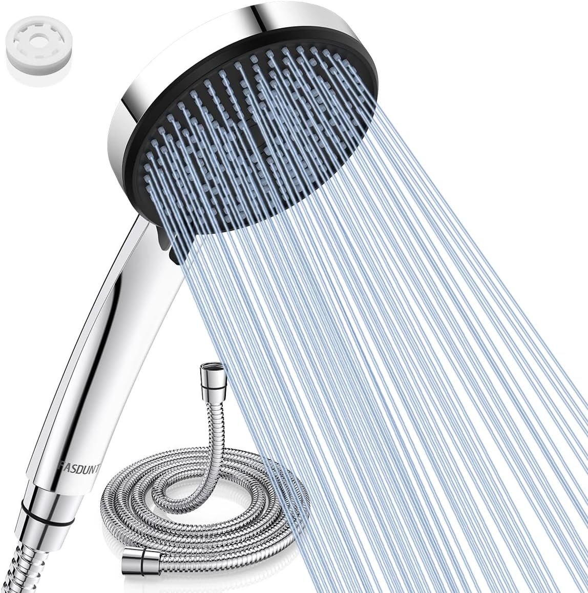 FASDUNT Duschkopf mit Schlauch 2M, Hochdruck Handbrause Wassersparend