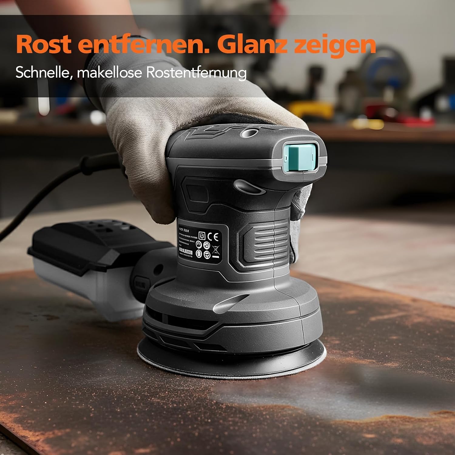 320W Exzenterschleifer, 6-stufige Drehzahlregelung (8000–13000 U/min), 16 Schleifpapiere, 125mm Schleifteller, Mini Schleifmaschine für Holz, Elektrischer Schwingschleifer 5 320W Exzenterschleifer, 6-stufige Drehzahlregelung (8000–13000 U/min), 16 Schleifpapiere, 125mm Schleifteller, Mini Schleifmaschine für Holz, Elektrischer Schwingschleifer – Bild 5