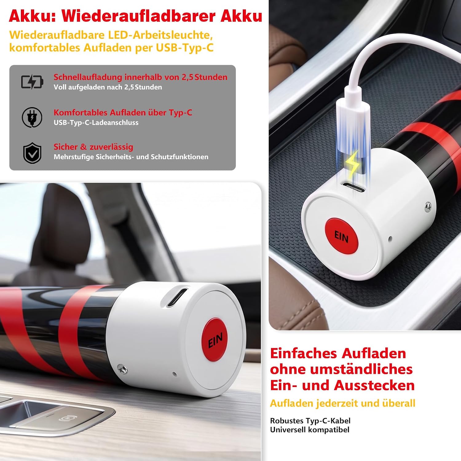 80 cm Flexible LED Arbeitsleuchte – Biegsame Werkstattlampe mit Akku, USB-C, 3 Leuchtmodi, bis zu 800 lm – Ideal als Handlampe für KFZ und Werkstatt (Energieeffizienzklasse A) 4 80 cm Flexible LED Arbeitsleuchte – Biegsame Werkstattlampe mit Akku, USB-C, 3 Leuchtmodi, bis zu 800 lm – Ideal als Handlampe für KFZ und Werkstatt (Energieeffizienzklasse A) – Bild 4