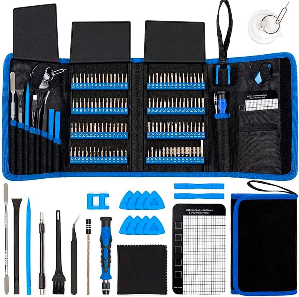 Schraubendreher Sets 142-Stück Elektronik Präzisionsschraubendreher mit 120 Bit Magnetic Repair Tool Kit Kompatibel für iPhone, MacBook, Computer, Laptop, PC, Tablet, PS4, Xbox, Nintendo