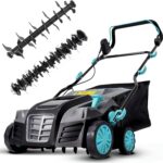 2000W Elektro-Vertikutierer & Rasenlüfter 2-in-1, 40CM Arbeitsbreite, 5 Tiefenpositionen, 55L Grasfangbox, Klappbarer Griff, Multifunktionaler Rasenpflegehelfer