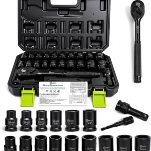 23tlg 1/2 Zoll Schlagschrauber Nüsse Satz 7/16-1" & 13-24mm für Auto