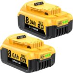 Cafonil 2X 8.0Ah Li-Ion Ersatzakku für Dewalt 18V Akku DCB184