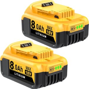 Cafonil 2X 8.0Ah Li-Ion Ersatzakku für Dewalt 18V Akku DCB184