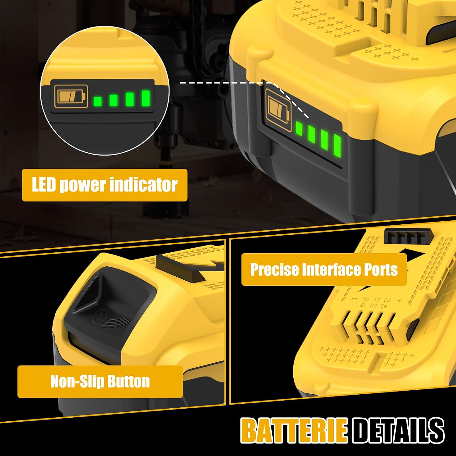 4Stück 10.0Ah Ersatzakku für Dewalt Akku 18V+ Ladegerät DCB104 4 4Stück 10.0Ah Ersatzakku für Dewalt Akku 18V+ Ladegerät DCB104 – Bild 4