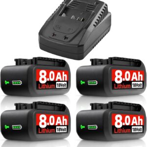 5X 8.0Ah Li-Ion Ersatzakku für Bosch Akku 18V GBA mit LED Indikator