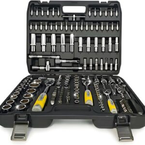 172-teiliger Steckschlüsselsatz & Ratschensatz - Professionelles Mechaniker Werkzeug Set für Kfz-Werkstatt und Hobby, Kompletter Schlüsselsatz mit 1/4", 3/8", 1/2" Antrieb