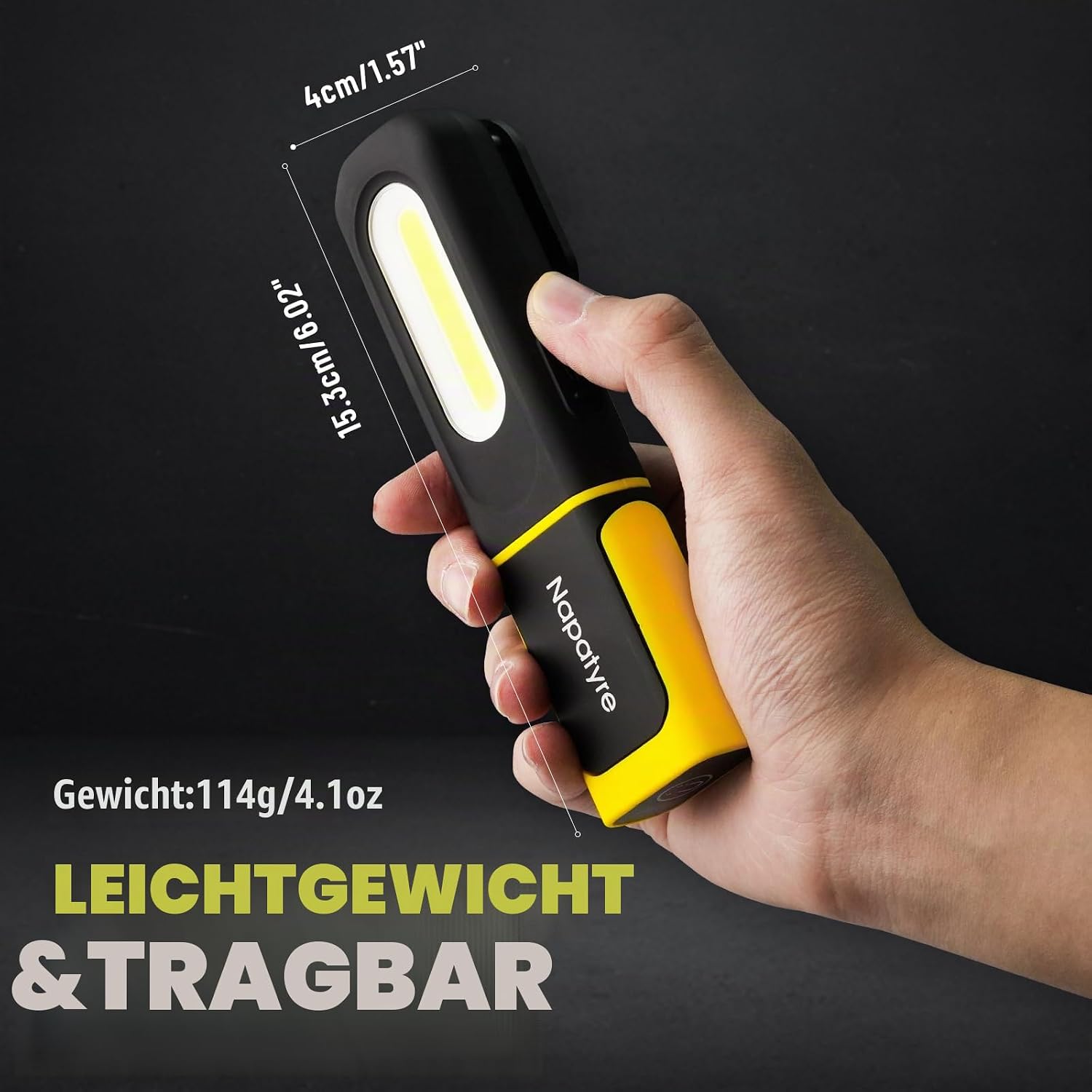Arbeitsleuchte LED Akku, 800LM Werkstattlampe mit Haken und Magnetfuß, 360° Drehbare 3 Lichtmodi Taschenlampe Werkstatt Handlampe für Auto Reparatur Camping Notfall (2 Stück) 2 Arbeitsleuchte LED Akku, 800LM Werkstattlampe mit Haken und Magnetfuß, 360° Drehbare 3 Lichtmodi Taschenlampe Werkstatt Handlampe für Auto Reparatur Camping Notfall (2 Stück) – Bild 2