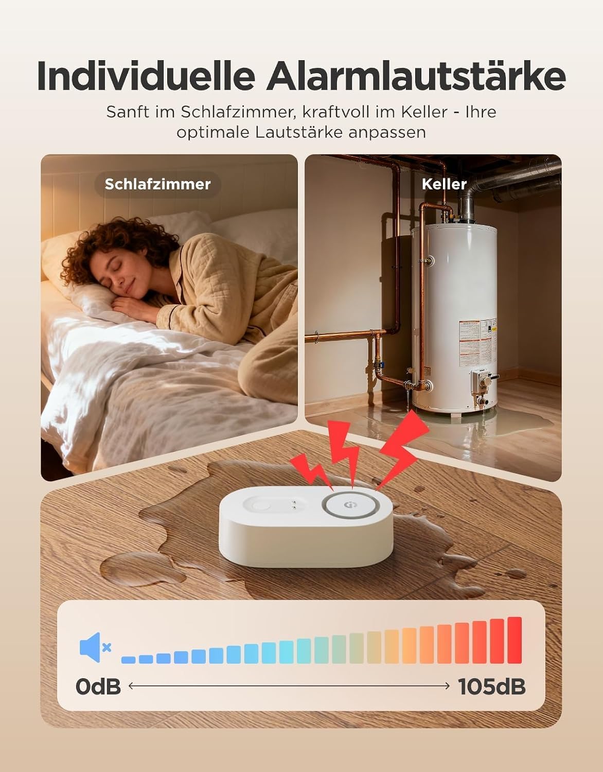 GoveeLife Upgrade Smarter Wassermelder 1s mit Hub, 3 Wassersensoren 4 GoveeLife Upgrade Smarter Wassermelder 1s mit Hub, 3 Wassersensoren – Bild 4