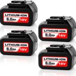 Cafonil 4X 8.0Ah Li-Ion Akku für Bosch 18V, Ersatzakku für Bosch BAT618