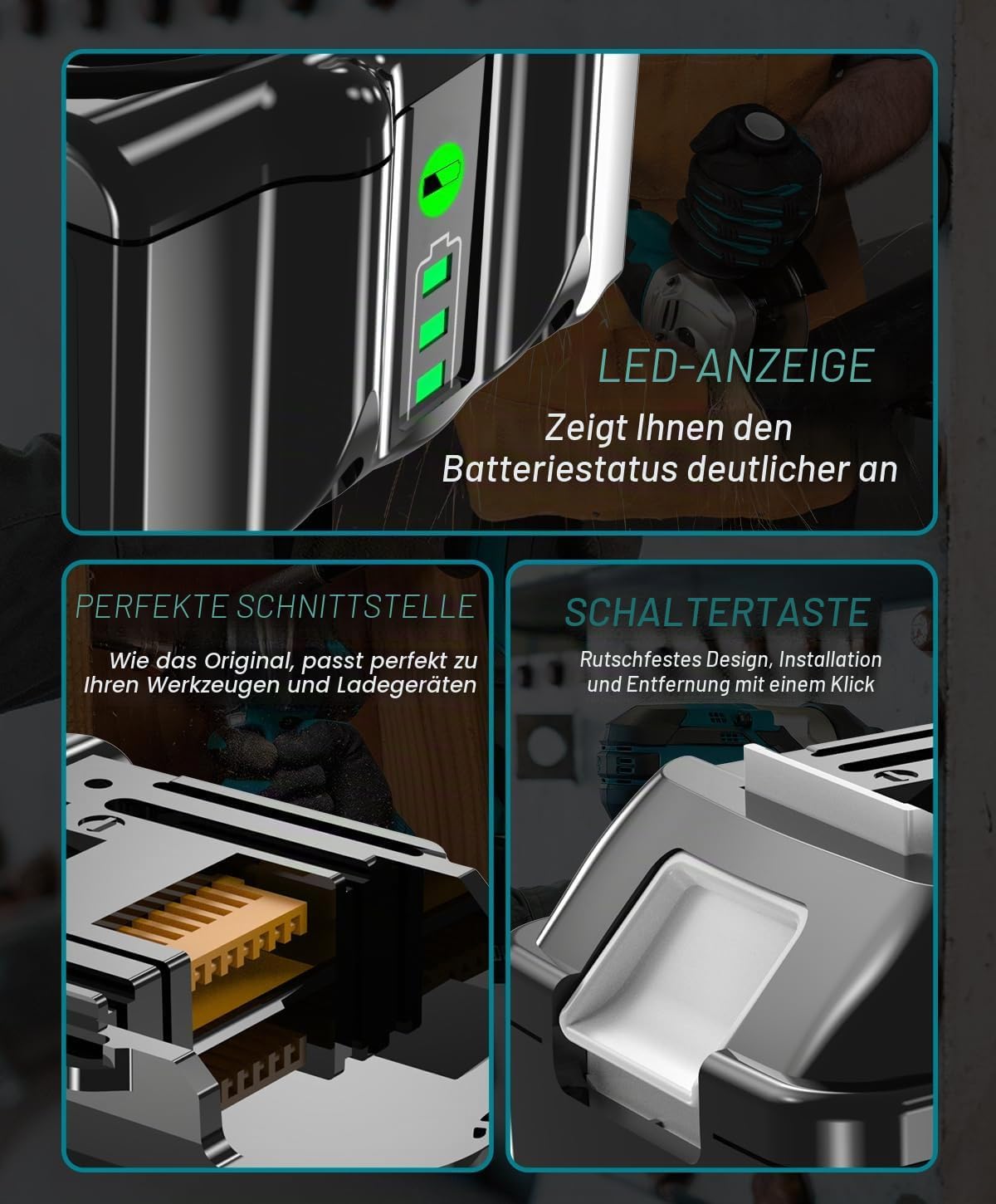 2 X 18V 8.0Ah/8000mAh Li-ion Battery BL1830 Ersatzakku für Makita Akku 18V 4 2 X 18V 8.0Ah/8000mAh Li-ion Battery BL1830 Ersatzakku für Makita Akku 18V – Bild 4