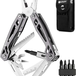 BIBURY 21 in 1 Multitool, Langlebig Titanbeschichtete Edelstahlzange