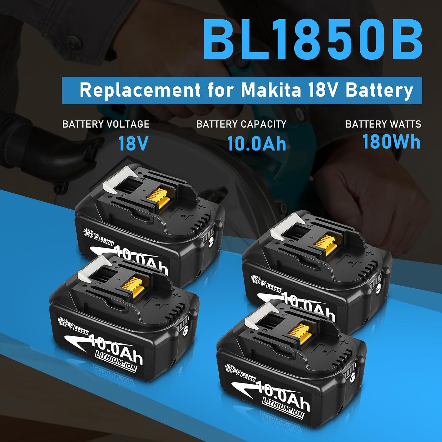 4Packs 10000mAh Akku Kompatibel für Makita akku 18V + 1Pack 3A DC18SF 4-Port-Ladegerät Kompatibel Ladegerät für Makita 14,4 V-18 V Akkus BL1830 BL1840 BL1850 BL1860 3 4Packs 10000mAh Akku Kompatibel für Makita akku 18V + 1Pack 3A DC18SF 4-Port-Ladegerät Kompatibel Ladegerät für Makita 14,4 V-18 V Akkus BL1830 BL1840 BL1850 BL1860 – Bild 3
