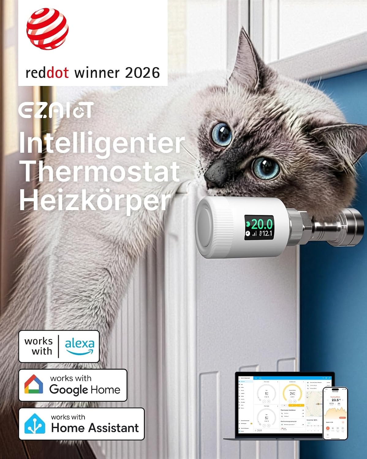 WLAN Heizkörperthermostat TRV901W 2 WLAN Heizkörperthermostat TRV901W – Bild 2