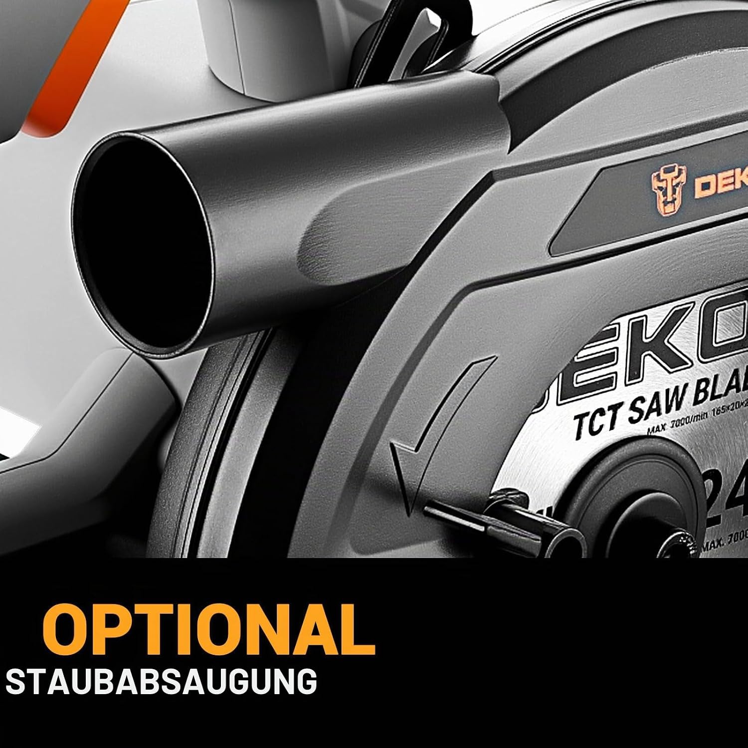 1200W Kreissäge: DEKOPRO Kreissäge mit Führung, 4800 U/min, Sägeblatt Ø165mm (24T), Maximale Schnitttiefe 55mm (90°), 33mm (45°), Inklusive Führung, Ideal zum Schneiden von Holz 5 1200W Kreissäge: DEKOPRO Kreissäge mit Führung, 4800 U/min, Sägeblatt Ø165mm (24T), Maximale Schnitttiefe 55mm (90°), 33mm (45°), Inklusive Führung, Ideal zum Schneiden von Holz – Bild 5