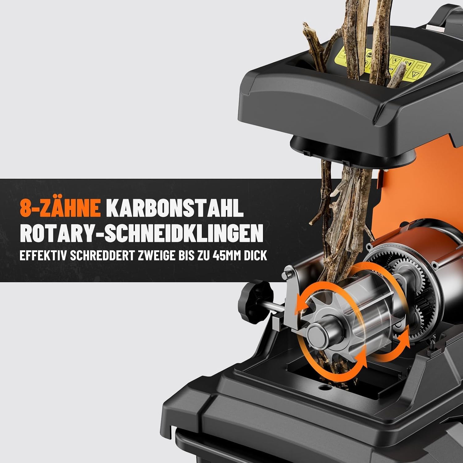 DOVAMAN GT10 Walzenhäcksler, 2800W Gartenhäcksler 2 DOVAMAN GT10 Walzenhäcksler, 2800W Gartenhäcksler – Bild 2