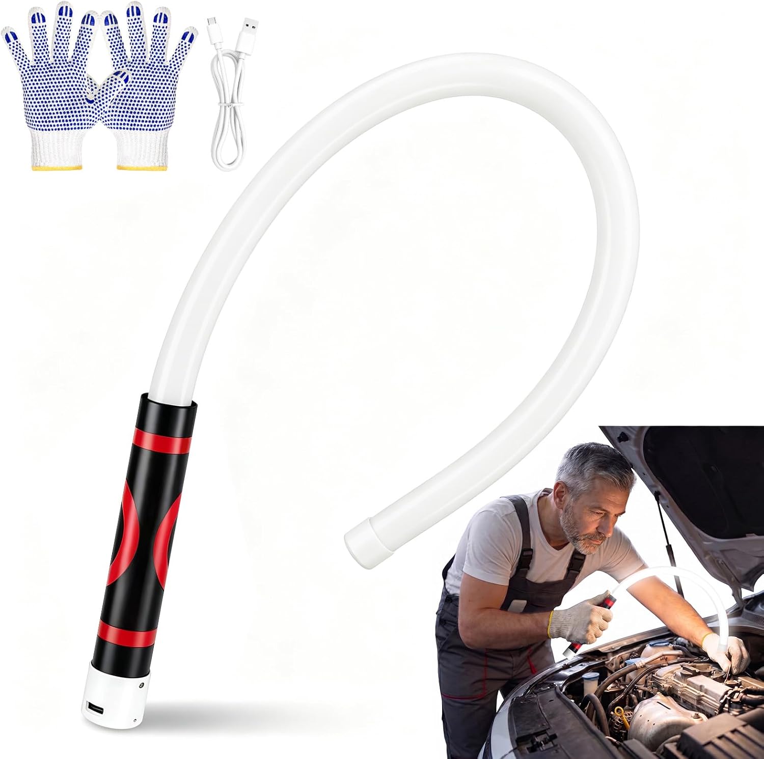 80 cm Flexible LED Arbeitsleuchte – Biegsame Werkstattlampe mit Akku, USB-C, 3 Leuchtmodi, bis zu 800 lm – Ideal als Handlampe für KFZ und Werkstatt (Energieeffizienzklasse A) 1 80 cm Flexible LED Arbeitsleuchte – Biegsame Werkstattlampe mit Akku, USB-C, 3 Leuchtmodi, bis zu 800 lm – Ideal als Handlampe für KFZ und Werkstatt (Energieeffizienzklasse A)