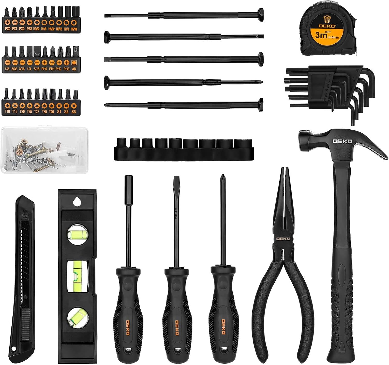 DEKO Werkzeugkiste Bestückt 148-tlg Universal Komplett mit Werkzeuge Handwerkzeug - für Damen Herren zum Haushalt Werkstatt DIY 3 DEKO Werkzeugkiste Bestückt 148-tlg Universal Komplett mit Werkzeuge Handwerkzeug - für Damen Herren zum Haushalt Werkstatt DIY – Bild 3