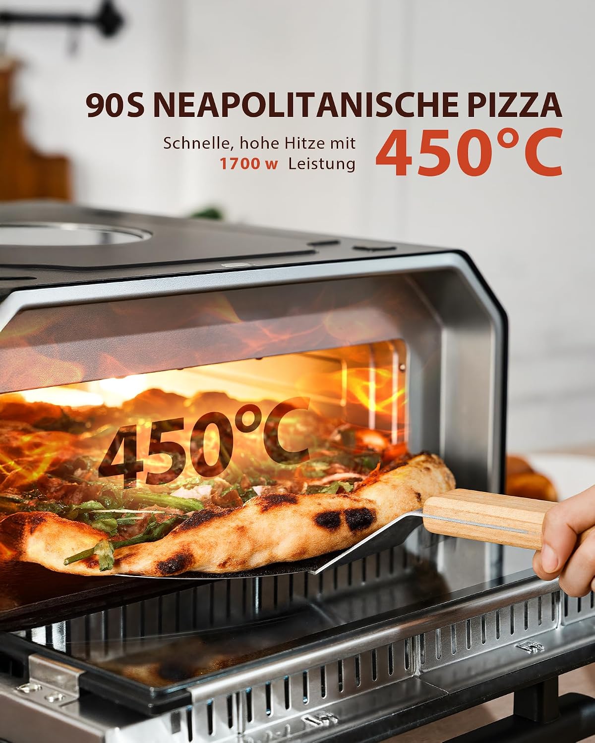 Elektrischer Pizzaofen 450 °C mit Sichtfenster & Innenbeleuchtung 2 Elektrischer Pizzaofen 450 °C mit Sichtfenster & Innenbeleuchtung – Bild 2