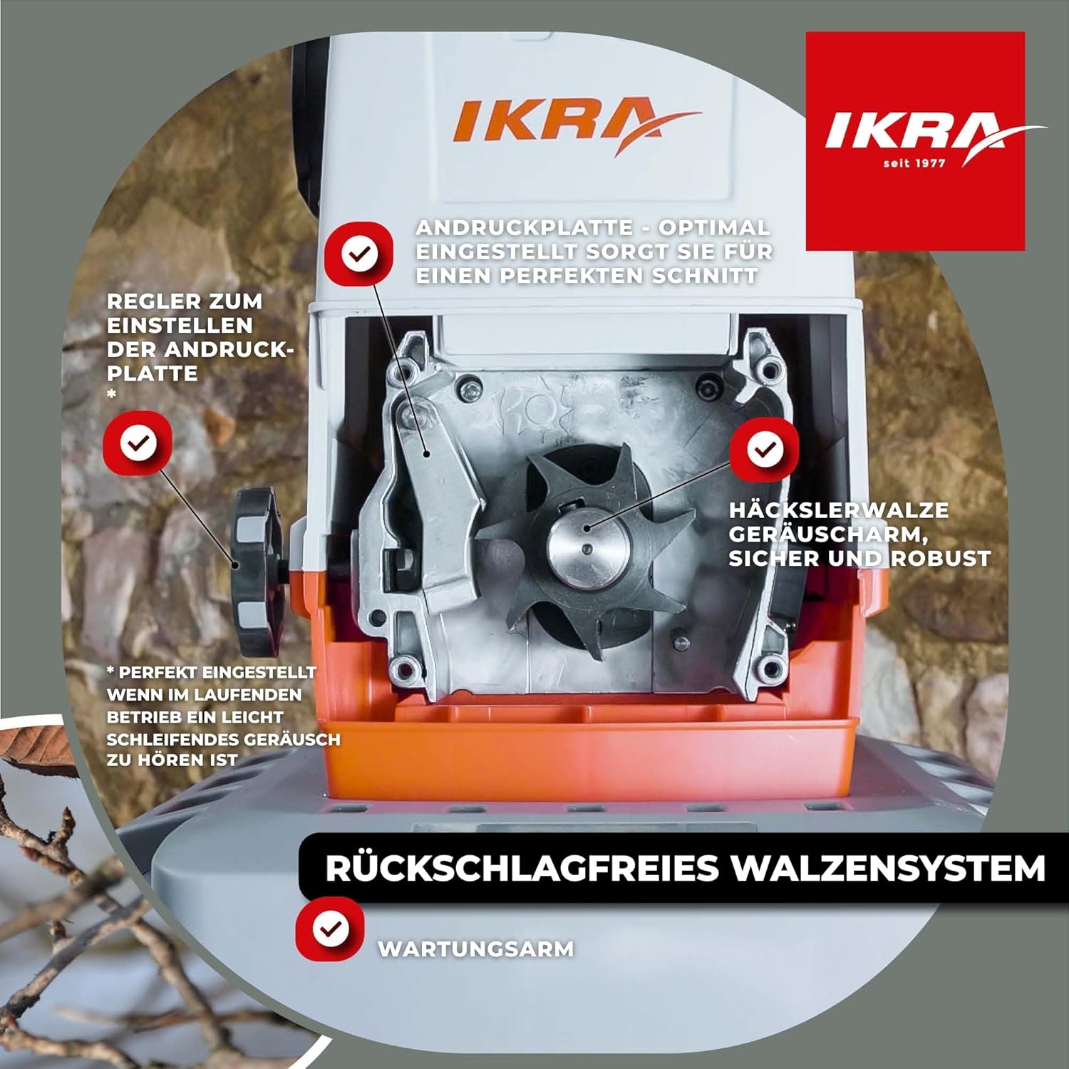 IKRA Elektro Gartenhäcksler Walzenhäcksler ILH 3200A, Aststärke bis 44mm 3 IKRA Elektro Gartenhäcksler Walzenhäcksler ILH 3200A, Aststärke bis 44mm – Bild 3