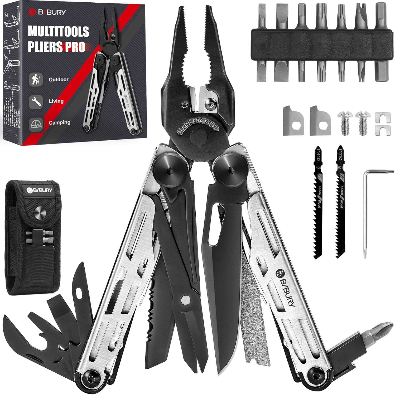 BIBURY Multitools Pro, 39in1 Multi Tools, Neu T-Schaft, Austauschbaren Säge 1 BIBURY Multitools Pro, 39in1 Multi Tools, Neu T-Schaft, Austauschbaren Säge