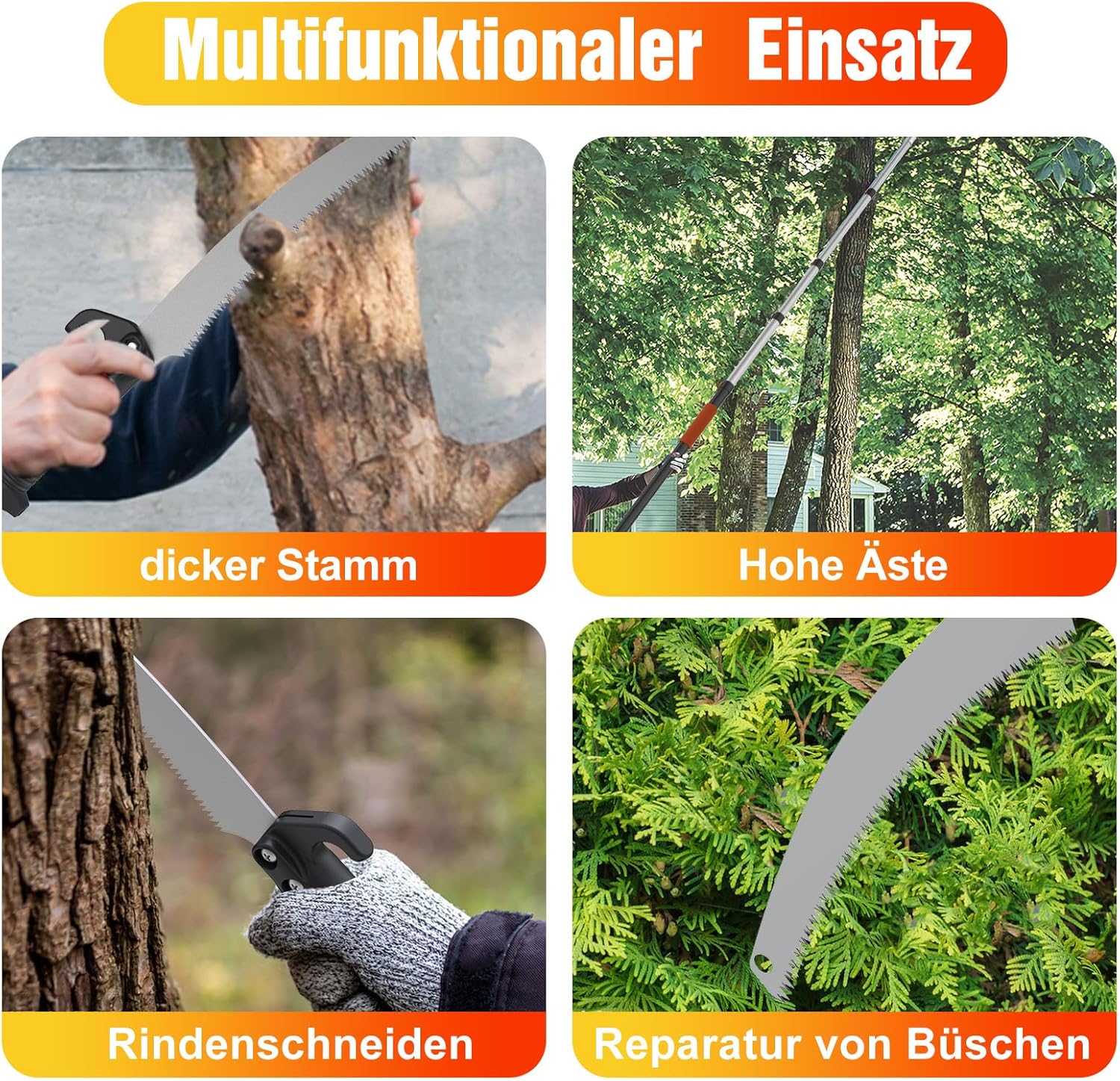 LAANPOLE 6m Astsäge Teleskop für Baumbeschneidung, Säge mit 1,5-6m Teleskopstange Manuelle hochentaster, Baumsäge Teleskop für Gärten, Forstwirtschaft, Landwirtschaft 4 LAANPOLE 6m Astsäge Teleskop für Baumbeschneidung, Säge mit 1,5-6m Teleskopstange Manuelle hochentaster, Baumsäge Teleskop für Gärten, Forstwirtschaft, Landwirtschaft – Bild 4