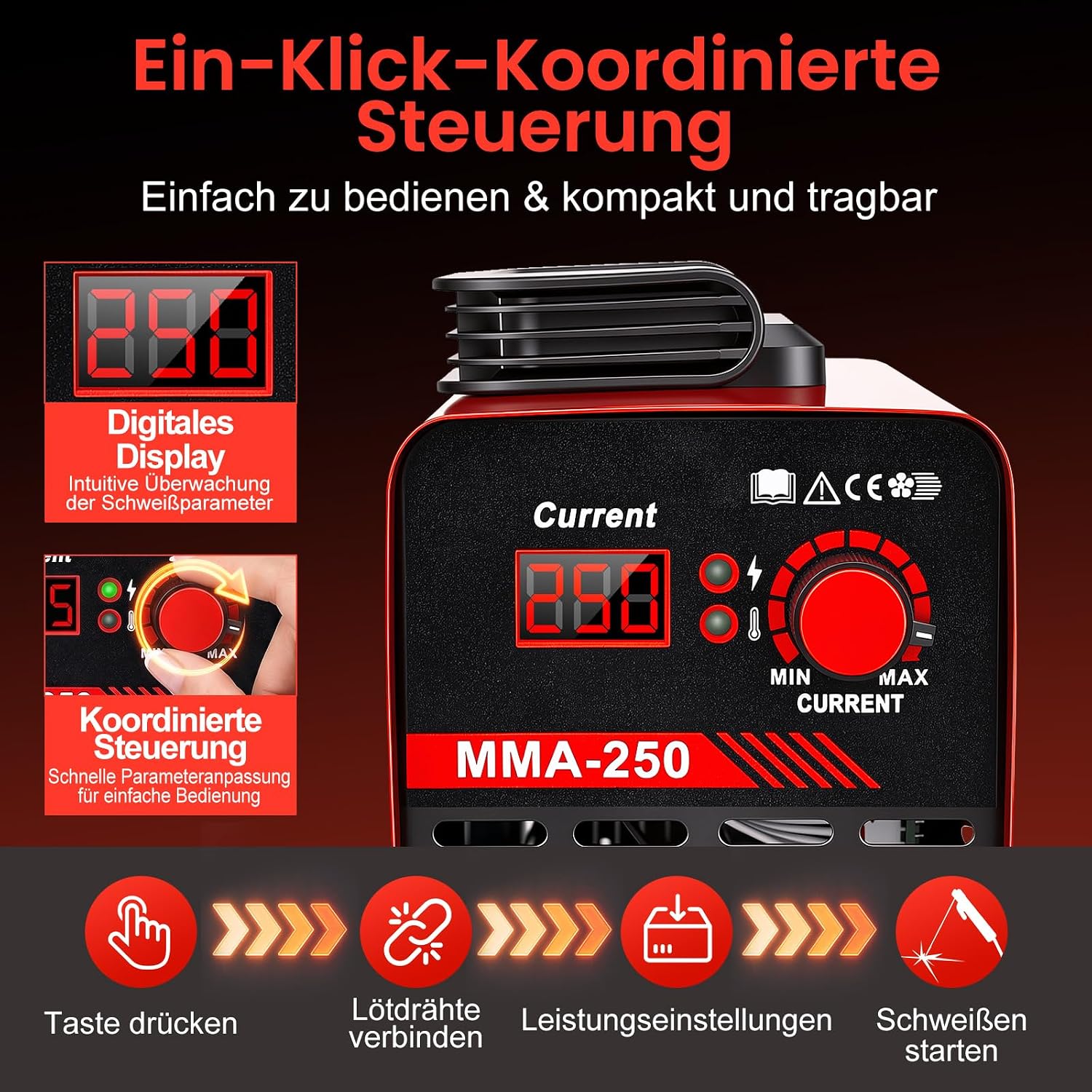 Mini-Schweißgerät 140A 220V MMA-Inverter mit LCD Display Heißstart 3 Mini-Schweißgerät 140A 220V MMA-Inverter mit LCD Display Heißstart – Bild 3