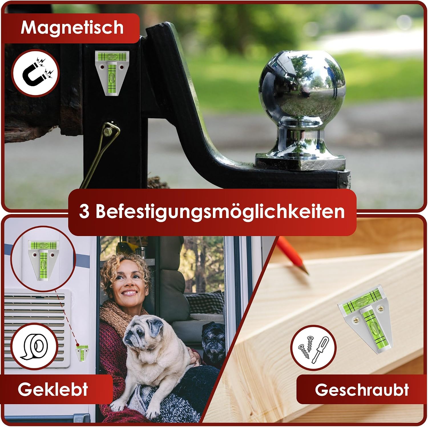 WEIDEBACH® 2x Robuste Wasserwaage klein, Magnetische Mini Wasserwaage weiß, Kleine Wasserwaage bruchsicher, Camping Wasserwaage, Wasserwaage Wohnmobil, Wasserwaage Wohnwagen, Kreuzwasserwaage 5 WEIDEBACH® 2x Robuste Wasserwaage klein, Magnetische Mini Wasserwaage weiß, Kleine Wasserwaage bruchsicher, Camping Wasserwaage, Wasserwaage Wohnmobil, Wasserwaage Wohnwagen, Kreuzwasserwaage – Bild 5