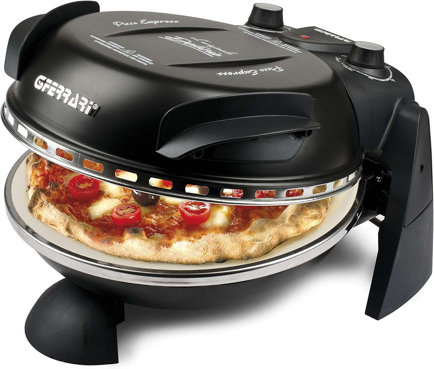 G3 Ferrari G10006 Pizza Äußern Vergnügen, Ofen Pizza, 1200 W, 400°C, Felsen Feuerfest (durchmesser 31 cm), Timer 5', Kochbuch inbegriffen, Schwarz, 33.5 x 20 x 35 (L x H x P) cm 3 G3 Ferrari G10006 Pizza Äußern Vergnügen, Ofen Pizza, 1200 W, 400°C, Felsen Feuerfest (durchmesser 31 cm), Timer 5', Kochbuch inbegriffen, Schwarz, 33.5 x 20 x 35 (L x H x P) cm – Bild 3