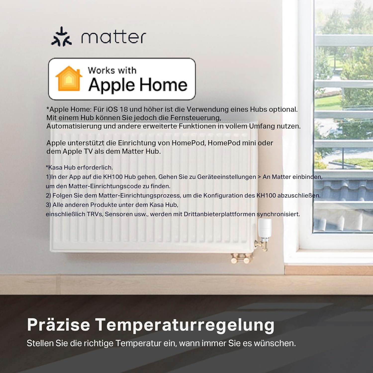 TP-Link smartes Heizkörperthermostat - Erweiterungseinheit, benötigt Kasa Hub, Heizungssteuerung (Kasa App, Zeitpläne, Geofencing, Fensteröffnungserkennung), Matter, Alexa, Apple Home 3 TP-Link smartes Heizkörperthermostat - Erweiterungseinheit, benötigt Kasa Hub, Heizungssteuerung (Kasa App, Zeitpläne, Geofencing, Fensteröffnungserkennung), Matter, Alexa, Apple Home – Bild 3
