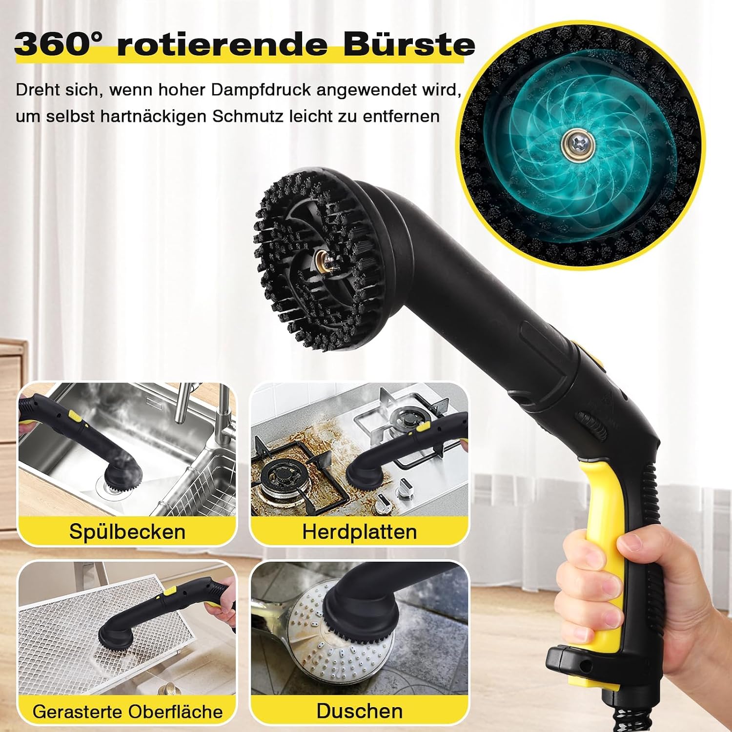 TVD Dampfreiniger, Polstermöbelreiniger, mit 5 m extra Langem Netzkabel 3 TVD Dampfreiniger, Polstermöbelreiniger, mit 5 m extra Langem Netzkabel – Bild 3