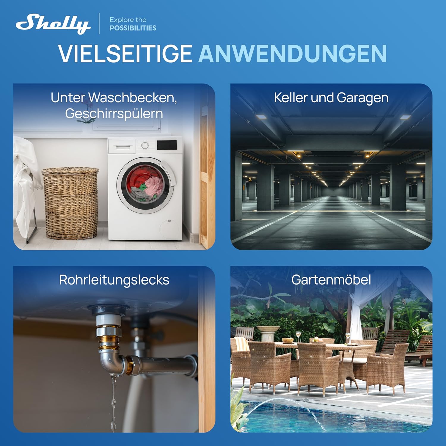Shelly Flood Gen4 - Smarter Matter Wassersensor mit Leck-Sensorkabel, IP44, Flut- & Regenerkennung, Anpassbare Alarmstufen, Leckerkennung, Zeitschaltuhr, Alexa, Google Home & Zigbee 5 Shelly Flood Gen4 - Smarter Matter Wassersensor mit Leck-Sensorkabel, IP44, Flut- & Regenerkennung, Anpassbare Alarmstufen, Leckerkennung, Zeitschaltuhr, Alexa, Google Home & Zigbee – Bild 5