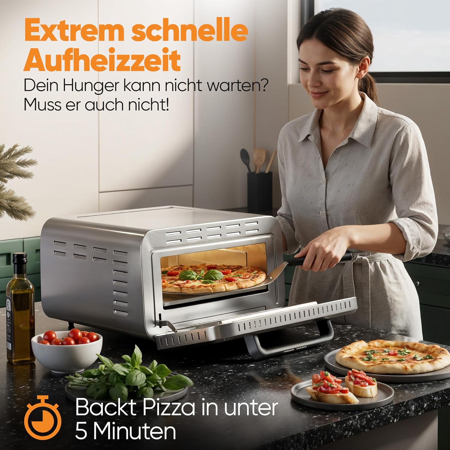 ProfiCook® Pizzaofen elektrisch | 400°C | echter Pizzastein | inkl. Pizzaheber | variable Zeit und Temperatureinstellung | Pizza Ofen Elektro | für Pizza in unter 5 min. | Pizzamaker | PC PO 1323 3 ProfiCook® Pizzaofen elektrisch | 400°C | echter Pizzastein | inkl. Pizzaheber | variable Zeit und Temperatureinstellung | Pizza Ofen Elektro | für Pizza in unter 5 min. | Pizzamaker | PC PO 1323 – Bild 3