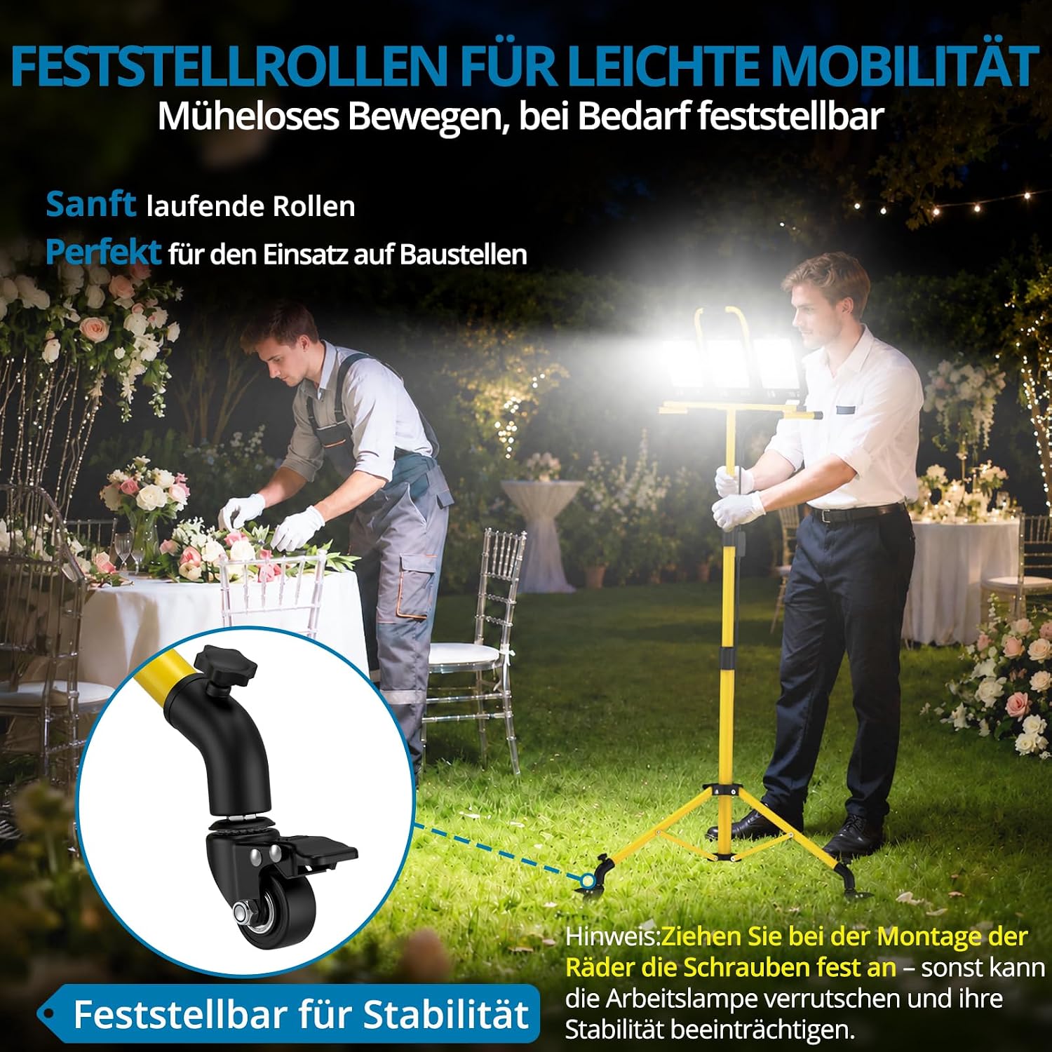 AUTOUTLET Baustrahler LED mit Rollstativ 300W, 3000K/5000K/6500K & 5M Kabel 4 AUTOUTLET Baustrahler LED mit Rollstativ 300W, 3000K/5000K/6500K & 5M Kabel – Bild 4