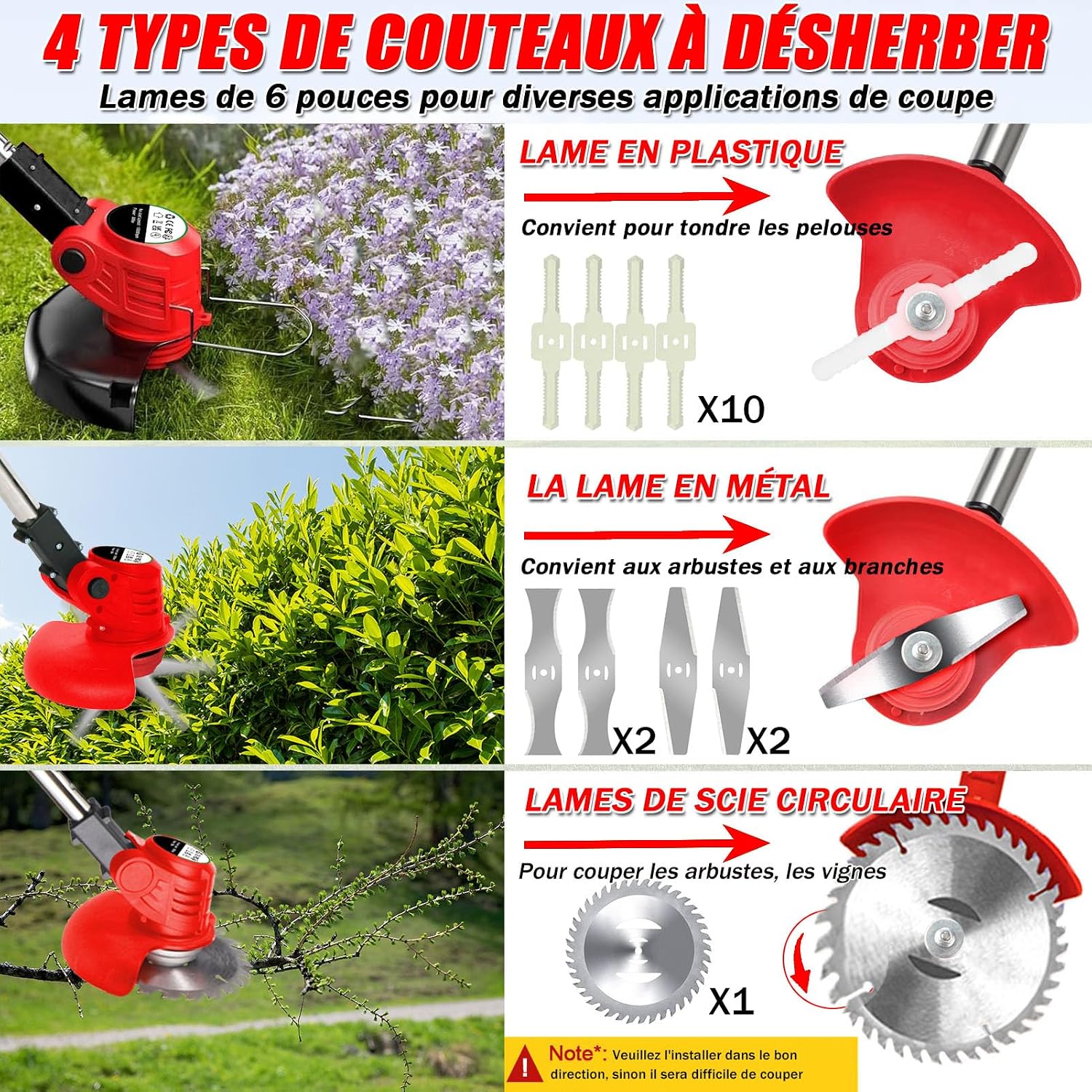 Akku-Rasentrimmer 21V Elektrischer Rasentrimmer - Motorsense akku Mit 2x2000mAh Batterie und 4 Messertypen, kantenschneider und Freischneider Akku für effiziente Rasenpflege und Unkrautbeseitigung 4 Akku-Rasentrimmer 21V Elektrischer Rasentrimmer - Motorsense akku Mit 2x2000mAh Batterie und 4 Messertypen, kantenschneider und Freischneider Akku für effiziente Rasenpflege und Unkrautbeseitigung – Bild 4