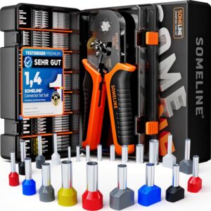 SOMELINE Sechskant Crimpzange Set, 21 Arten [0,25-10mm²] Aderendhülsen Set, Selbsteinstellend Sechskant Aderendhülsenzange - Krimpzange - Crimpzangen - Presszange - Crimp Zange