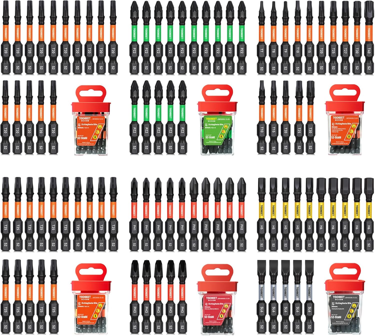 Impact Torx Schraubendreher-Bits-Set (50mm,Mixed,90 Stück) 1 Impact Torx Schraubendreher-Bits-Set (50mm,Mixed,90 Stück)