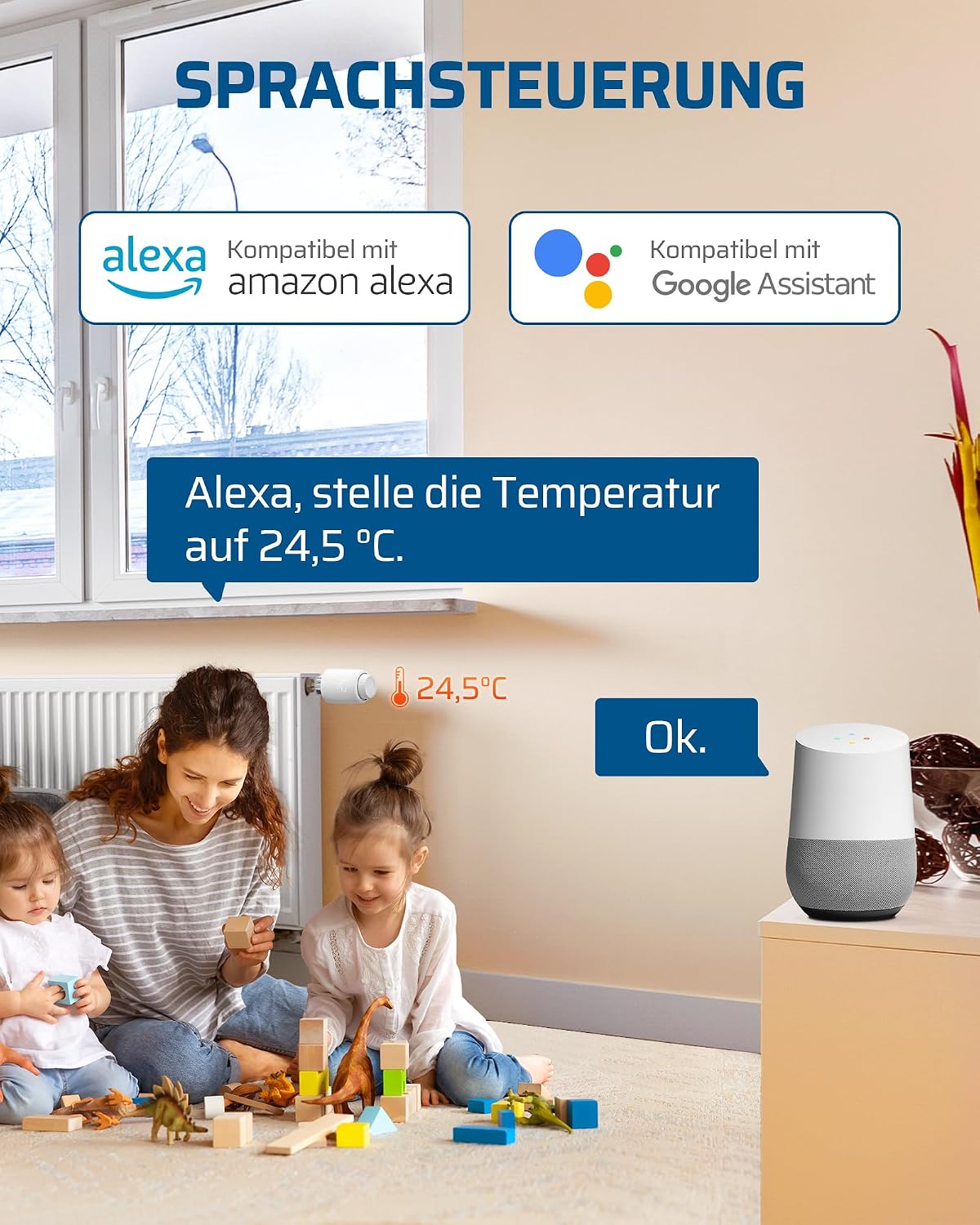 DEWENWILS Smartes Heizkörperthermostat WiFi, Kein Gateway erforderlich 3 DEWENWILS Smartes Heizkörperthermostat WiFi, Kein Gateway erforderlich – Bild 3