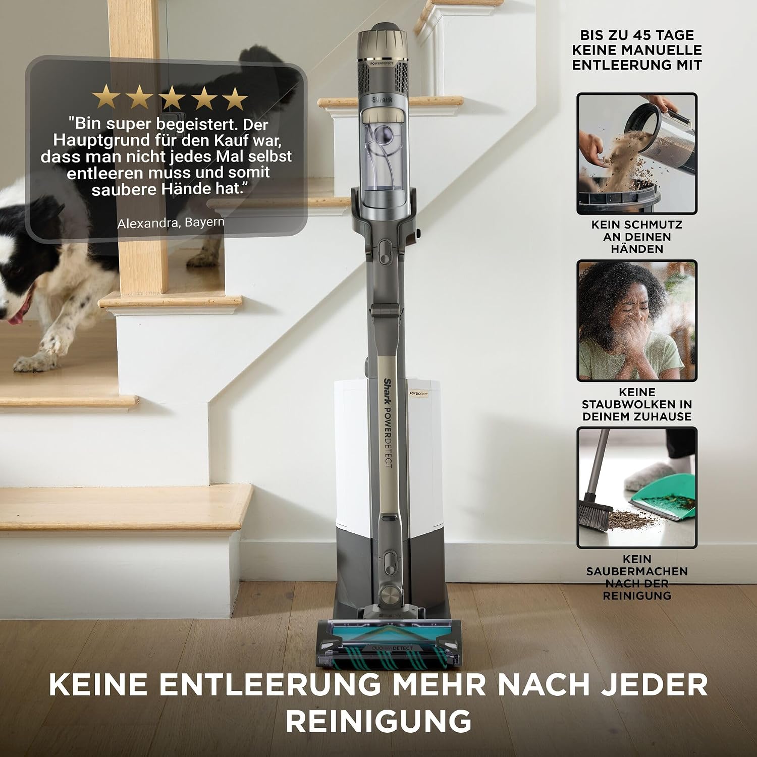 Shark PowerDetect Clean & Empty Akku-Staubsauger mit Absaugstation, Gold 3 Shark PowerDetect Clean & Empty Akku-Staubsauger mit Absaugstation, Gold – Bild 3