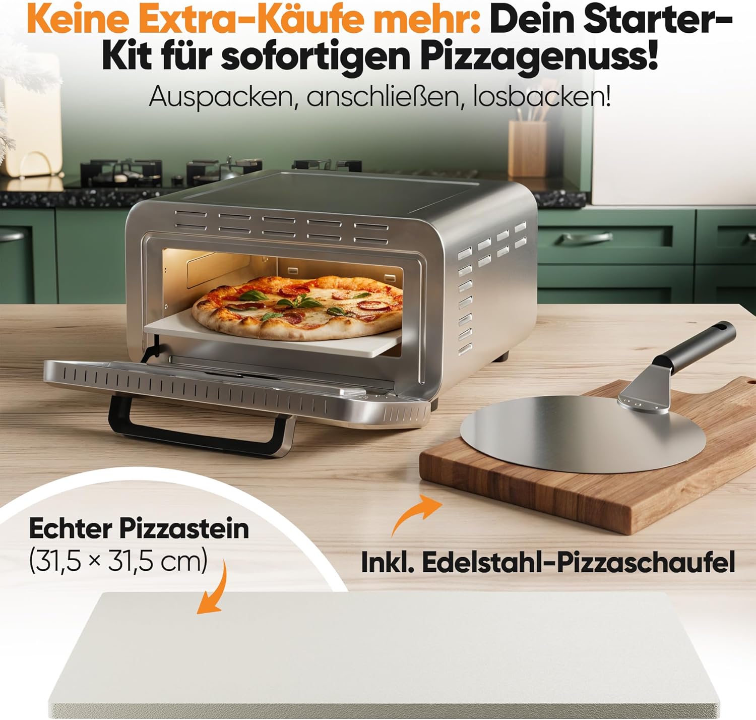 ProfiCook® Pizzaofen elektrisch | 400°C | echter Pizzastein | inkl. Pizzaheber | variable Zeit und Temperatureinstellung | Pizza Ofen Elektro | für Pizza in unter 5 min. | Pizzamaker | PC PO 1323 5 ProfiCook® Pizzaofen elektrisch | 400°C | echter Pizzastein | inkl. Pizzaheber | variable Zeit und Temperatureinstellung | Pizza Ofen Elektro | für Pizza in unter 5 min. | Pizzamaker | PC PO 1323 – Bild 5