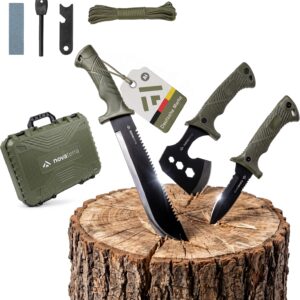 Dönges novaterra® Bushcraft Werkzeug Set 7-tlg. mit Axt, Messer & Machete