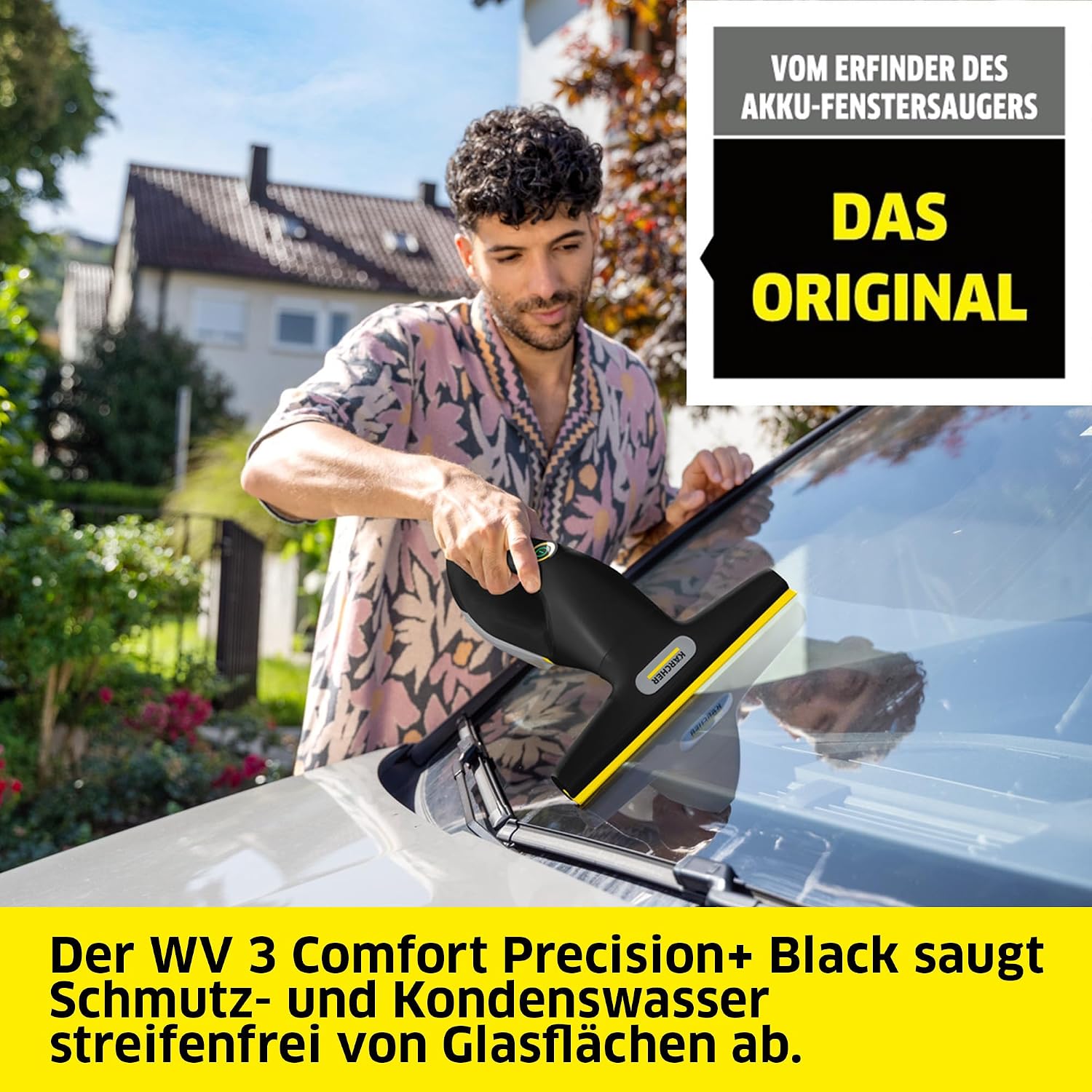 KÄRCHER Akku-Fenstersauger WV 3 Comfort Precision+ Black, Akkulaufzeit: 35 min., XXL-Schmutzwassertank: 200 ml, 2 Absaugdüsen,verstellbare Sprühflasche mit Mikrofaser-Wischbezug 2 KÄRCHER Akku-Fenstersauger WV 3 Comfort Precision+ Black, Akkulaufzeit: 35 min., XXL-Schmutzwassertank: 200 ml, 2 Absaugdüsen,verstellbare Sprühflasche mit Mikrofaser-Wischbezug – Bild 2