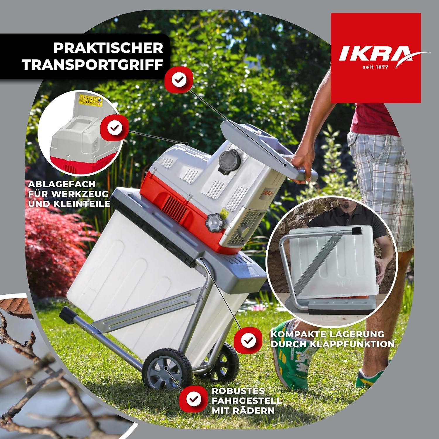 IKRA Elektro Gartenhäcksler Walzenhäcksler ILH 3200A, Aststärke bis 44mm 4 IKRA Elektro Gartenhäcksler Walzenhäcksler ILH 3200A, Aststärke bis 44mm – Bild 4