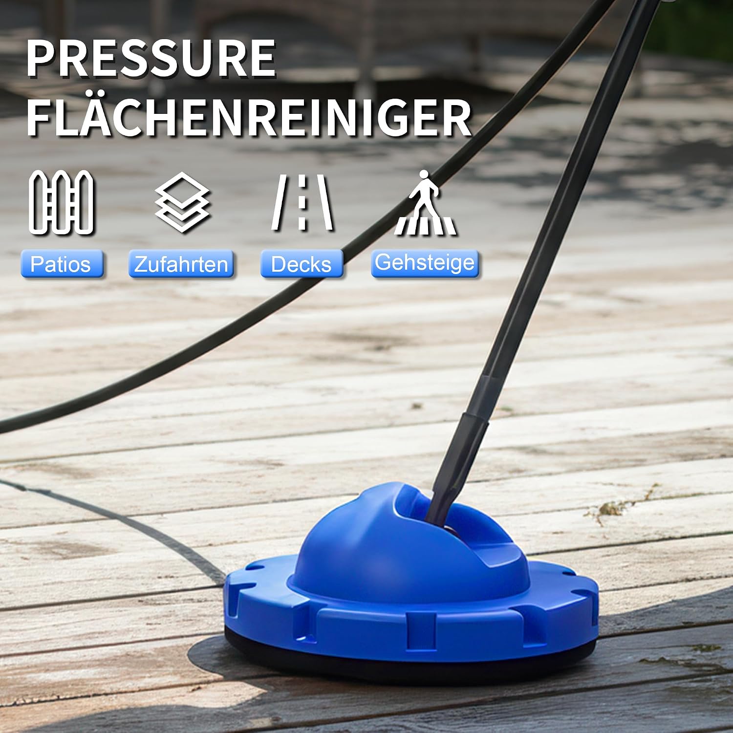 LANCHEZ Hochdruckreiniger 180 bar max Druck, Fördermenge 480 l/h, 7-in-1-Zubehör Kit (500ml Schaumsprüher, Schnellkupplungen, Schnellanschlussdüsen, Terrassenbürste) für Auto, Terrasse, Blau 3 LANCHEZ Hochdruckreiniger 180 bar max Druck, Fördermenge 480 l/h, 7-in-1-Zubehör Kit (500ml Schaumsprüher, Schnellkupplungen, Schnellanschlussdüsen, Terrassenbürste) für Auto, Terrasse, Blau – Bild 3
