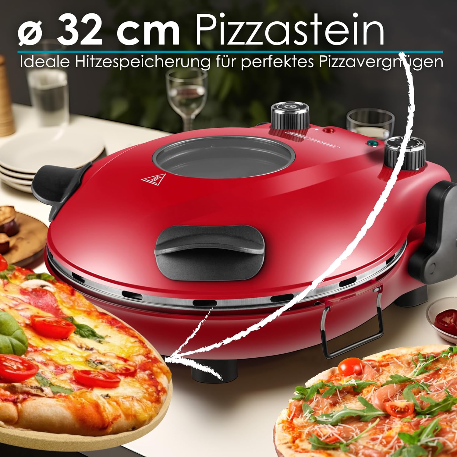 Pizzaofen elektrisch mit 32 cm Pizzastein | 390°C | Pizzabackofen | Pizza-Backstation | Elektrischer Pizzagrill | Pizzabackmaschine | Timer | 5 Stufen | 1200 Watt | Pizza Bräter | Pizzaofenherd 2 Pizzaofen elektrisch mit 32 cm Pizzastein | 390°C | Pizzabackofen | Pizza-Backstation | Elektrischer Pizzagrill | Pizzabackmaschine | Timer | 5 Stufen | 1200 Watt | Pizza Bräter | Pizzaofenherd – Bild 2