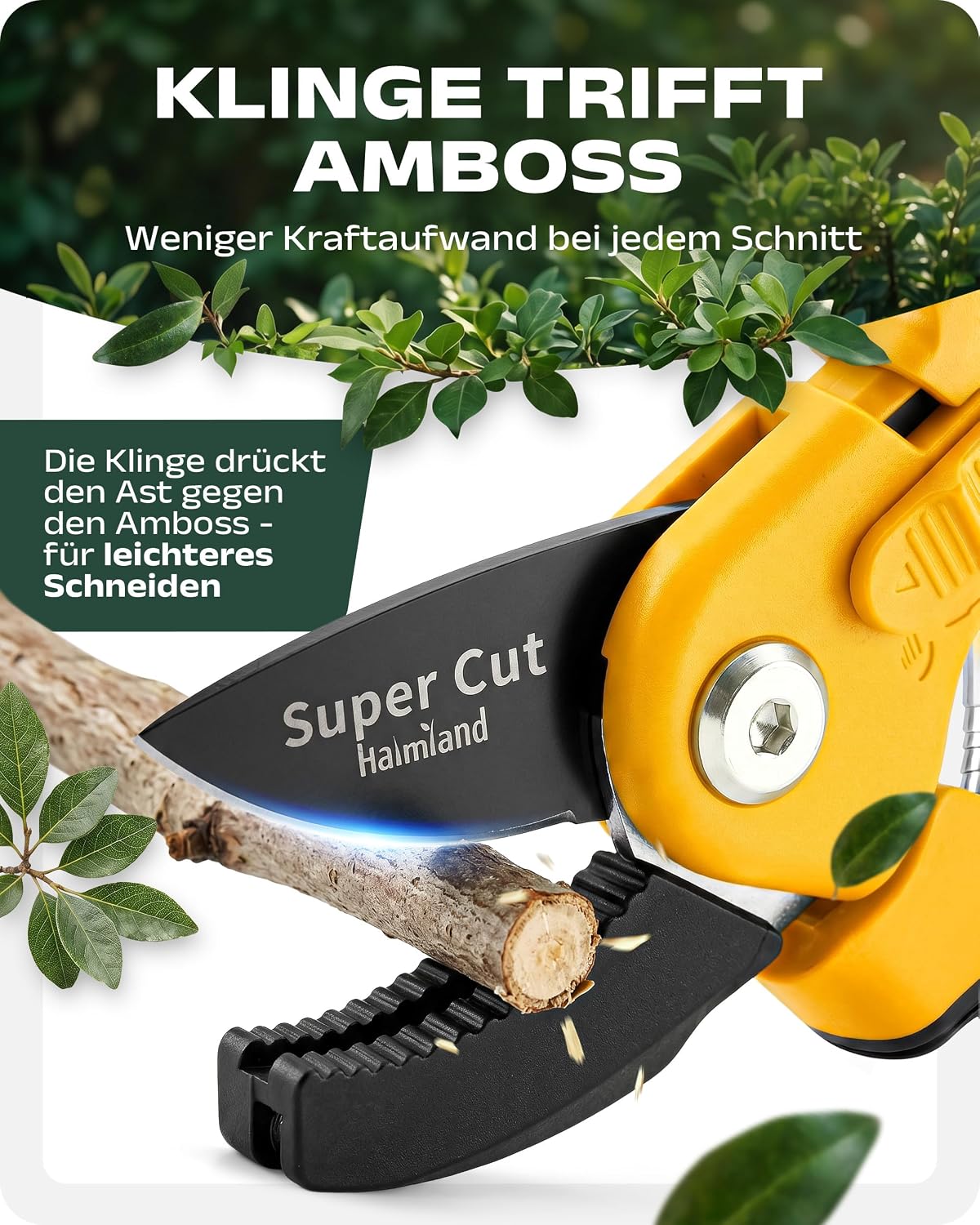 halmland® Profi-Gartenschere | Kraftsparende Astschere mit Amboss 3 halmland® Profi-Gartenschere | Kraftsparende Astschere mit Amboss – Bild 3