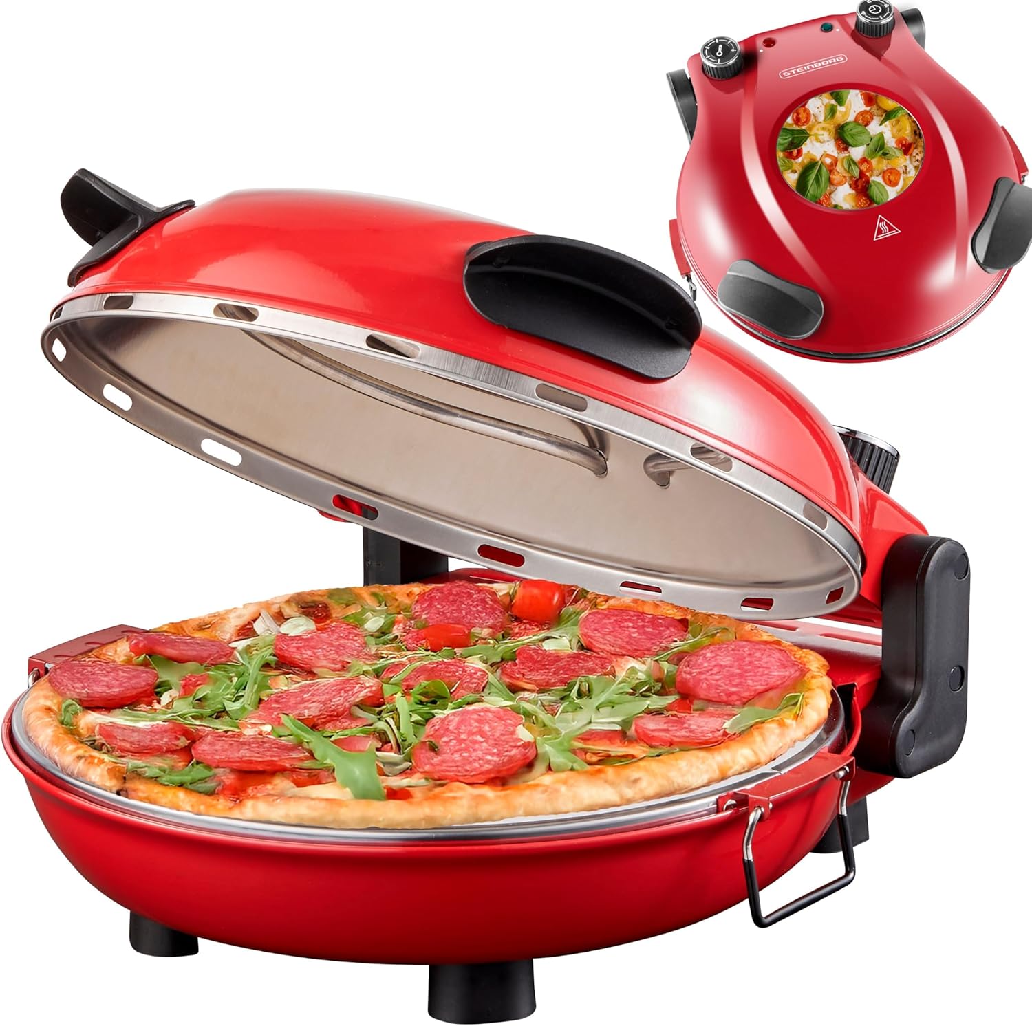 Pizzaofen elektrisch mit 32 cm Pizzastein | 390°C | Pizzabackofen | Pizza-Backstation | Elektrischer Pizzagrill | Pizzabackmaschine | Timer | 5 Stufen | 1200 Watt | Pizza Bräter | Pizzaofenherd 1 Pizzaofen elektrisch mit 32 cm Pizzastein | 390°C | Pizzabackofen | Pizza-Backstation | Elektrischer Pizzagrill | Pizzabackmaschine | Timer | 5 Stufen | 1200 Watt | Pizza Bräter | Pizzaofenherd