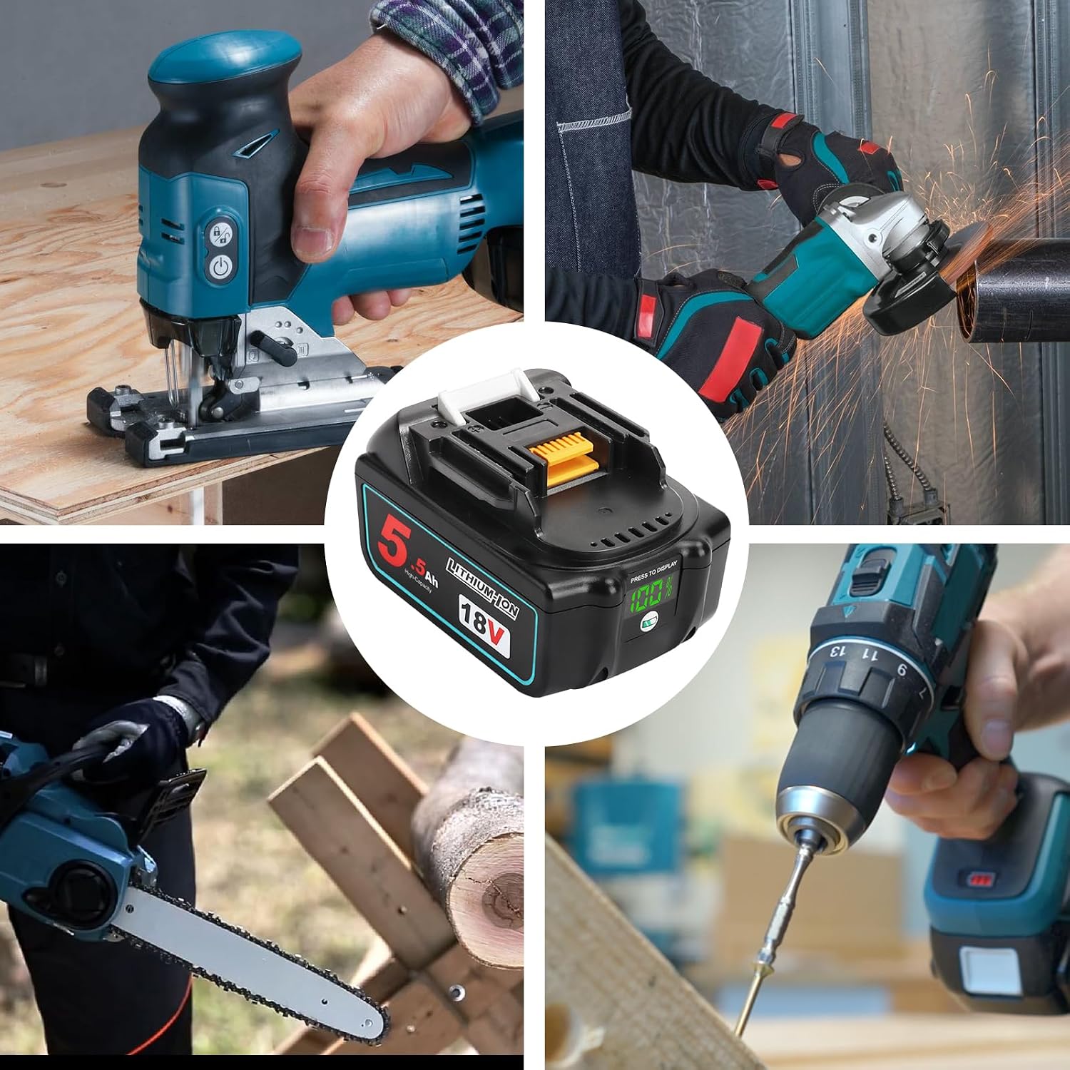 2X 18V 5.5Ah Ersatz Kompatibel Makita Akku 18V Lithium-ion Akku 5 2X 18V 5.5Ah Ersatz Kompatibel Makita Akku 18V Lithium-ion Akku – Bild 5