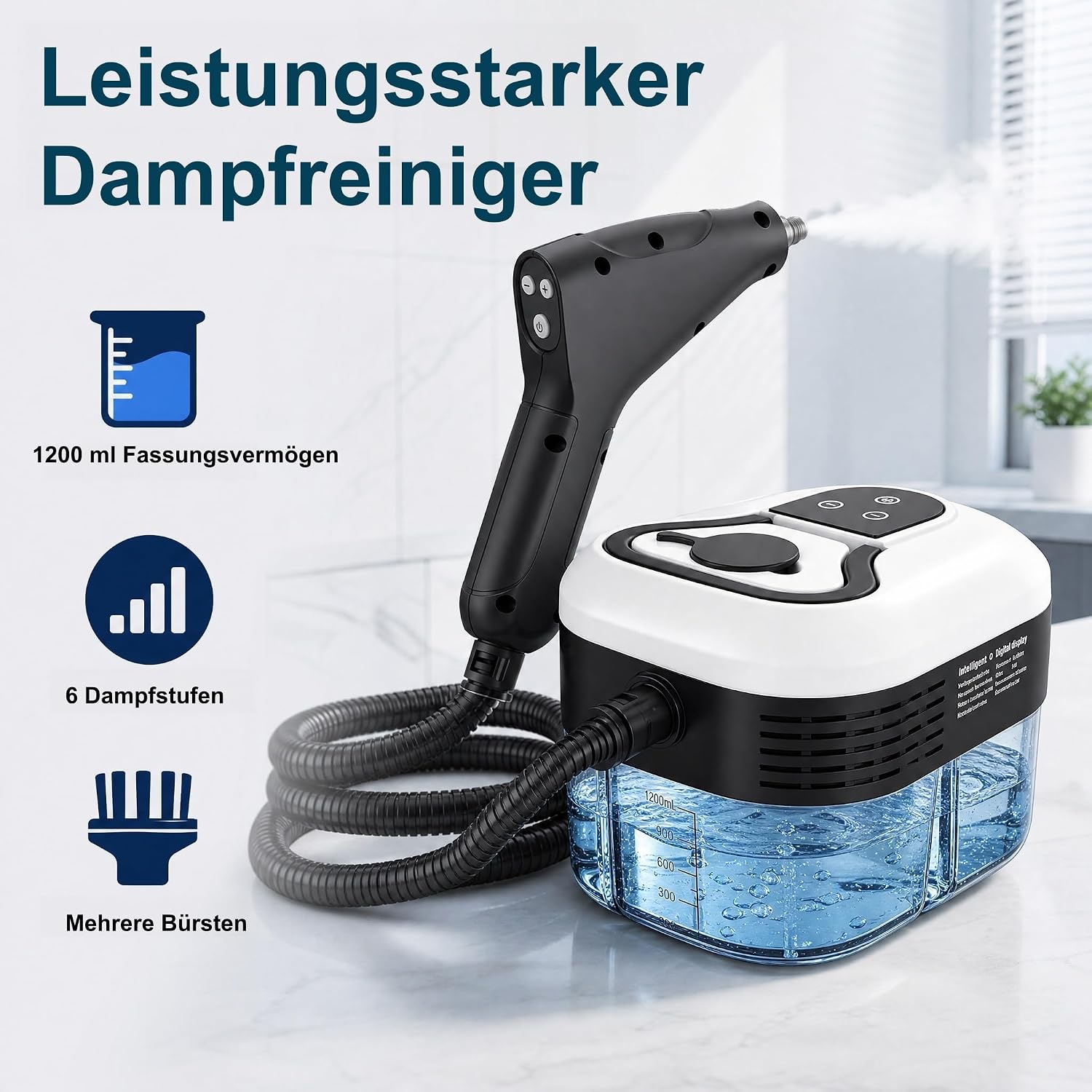 Dampfreiniger Handgerät für alles 2500W, 15s Heizung, 6 stufig 2 Dampfreiniger Handgerät für alles 2500W, 15s Heizung, 6 stufig – Bild 2
